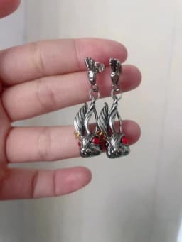 Fashion Personality Gothic Dark Night Bat Zircon Earrings Men and Women Punk Rock Hip Hop Jewelry