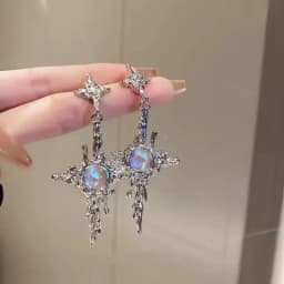 Fashion Personality Gothic Dark Night Bat Zircon Earrings Men and Women Punk Rock Hip Hop Jewelry