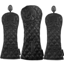 PU Leather Skull Golf Club Headcover Set Golf 460CC Driver and FW Fairway Wood Hybrid Cover