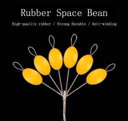 300pcs /50packs Big Size Rubber Stopper Float Fishing Bobber Silicone Gel Space Bean Connector Fishing Line Accessories