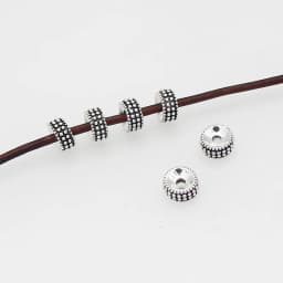50pcs/Lot Antique Silver Color Dots Wheel Shape Loose Beads 7.5mm Handmade Decoration Charm Spacer Beads DIY Jewelry Accessories