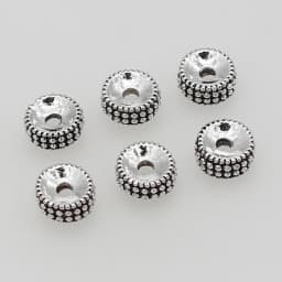 50pcs/Lot Antique Silver Color Dots Wheel Shape Loose Beads 7.5mm Handmade Decoration Charm Spacer Beads DIY Jewelry Accessories