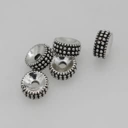50pcs/Lot Antique Silver Color Dots Wheel Shape Loose Beads 7.5mm Handmade Decoration Charm Spacer Beads DIY Jewelry Accessories