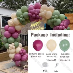 162Pcs Avocado Green Balloons Garland Arch Creamy White Retro Olive Green Balloon for Wedding Birthday Party Background Decor