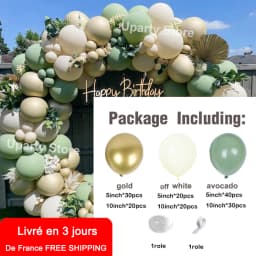 162Pcs Avocado Green Balloons Garland Arch Creamy White Retro Olive Green Balloon for Wedding Birthday Party Background Decor