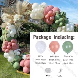 162Pcs Avocado Green Balloons Garland Arch Creamy White Retro Olive Green Balloon for Wedding Birthday Party Background Decor