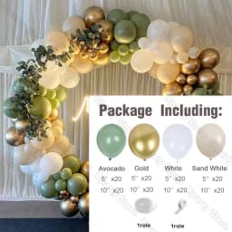 162Pcs Avocado Green Balloons Garland Arch Creamy White Retro Olive Green Balloon for Wedding Birthday Party Background Decor