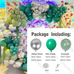 162Pcs Avocado Green Balloons Garland Arch Creamy White Retro Olive Green Balloon for Wedding Birthday Party Background Decor