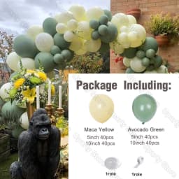 162Pcs Avocado Green Balloons Garland Arch Creamy White Retro Olive Green Balloon for Wedding Birthday Party Background Decor