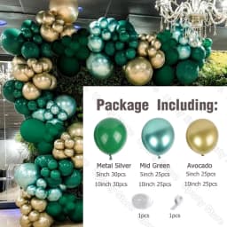 162Pcs Avocado Green Balloons Garland Arch Creamy White Retro Olive Green Balloon for Wedding Birthday Party Background Decor