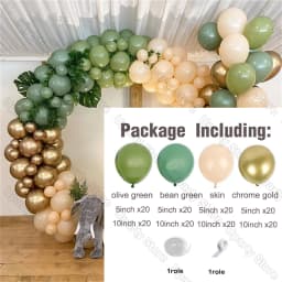 162Pcs Avocado Green Balloons Garland Arch Creamy White Retro Olive Green Balloon for Wedding Birthday Party Background Decor