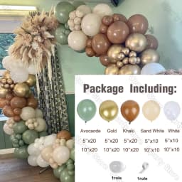 162Pcs Avocado Green Balloons Garland Arch Creamy White Retro Olive Green Balloon for Wedding Birthday Party Background Decor