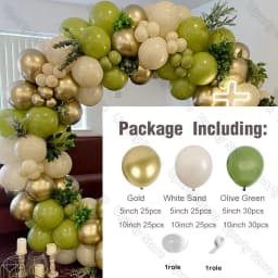 162Pcs Avocado Green Balloons Garland Arch Creamy White Retro Olive Green Balloon for Wedding Birthday Party Background Decor