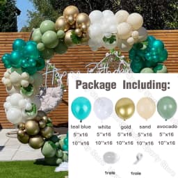 162Pcs Avocado Green Balloons Garland Arch Creamy White Retro Olive Green Balloon for Wedding Birthday Party Background Decor