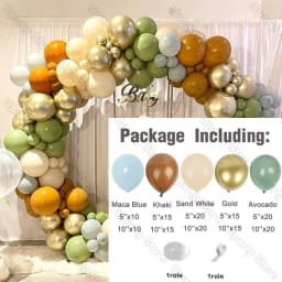 162Pcs Avocado Green Balloons Garland Arch Creamy White Retro Olive Green Balloon for Wedding Birthday Party Background Decor