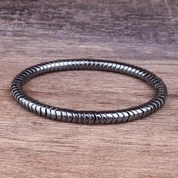 Weight Loss No Magnetic Therapy Bracelet For Men Women Geometric Black Hematite Stone Beads Stretch Health Care Bracelet Jewelry
