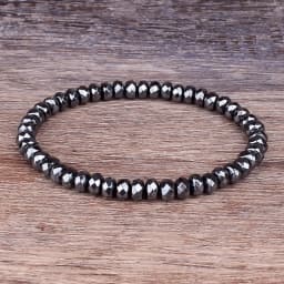 Weight Loss No Magnetic Therapy Bracelet For Men Women Geometric Black Hematite Stone Beads Stretch Health Care Bracelet Jewelry