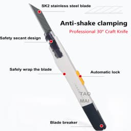 Precision Utility Knife 30 Degree 9mm Blade Paper Cutter Leather Cutting Engraving Carton Craft Knife Metal Knife Stationery
