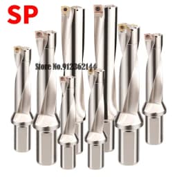 SP Series U Drill Bites Insert Drill Metal Drill Bits 13mm-50mm Depth 2D 3D 4D 5D Indexable U Drill Machinery Lathes CNC Water