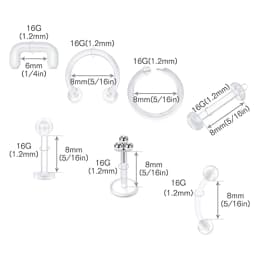 Clear Flexible Forwards Helix Tragus Daith Rook Retainer Cartilage Earring Lip Rings Labret Monroe Plastic Piercing Retainers