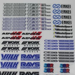 Wholesale car styling rim sticker RAYS VOLK TE37 CE28 RACING WORK ADVAN ENKEI SSR WEDSSPORT PVC decoration tire wheel sticker wa