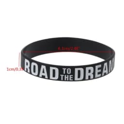 Road to the Dream Never Give Up Motivational Bracelets Silicone Rubber Band Elastic Inspirational Bracelets Jewelry Gift