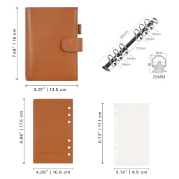 Moterm Regular 2.0 Series Personal Size Rings Planner Genuine Cowhide Pebbled Grain Notebook Organizer Journey Sketchbook Diary