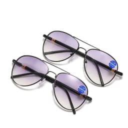 LONSY Double Light Anti Blue Light Reading Glasses Men Women Fashion Pilot Presbyopia Gradient Sunglasses Diopter +1.0 To +3.5