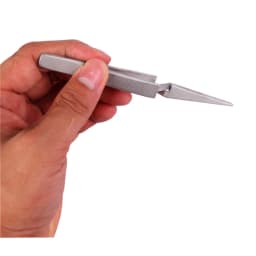 1Piece Cross Lock Stainless Steel Precision Tweezers Reverse Action Tweezer Maintenance Hand Tools 121mm