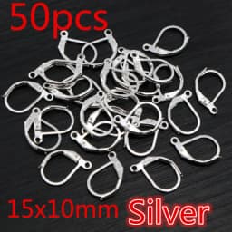 20-50pcs Fashion Bronze Rhodium Gold Silver Plated French Earring Hooks Wire Settings DIY Jewelry Making Findings Accessories