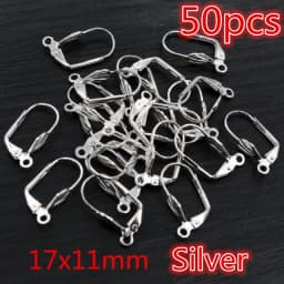 20-50pcs Fashion Bronze Rhodium Gold Silver Plated French Earring Hooks Wire Settings DIY Jewelry Making Findings Accessories