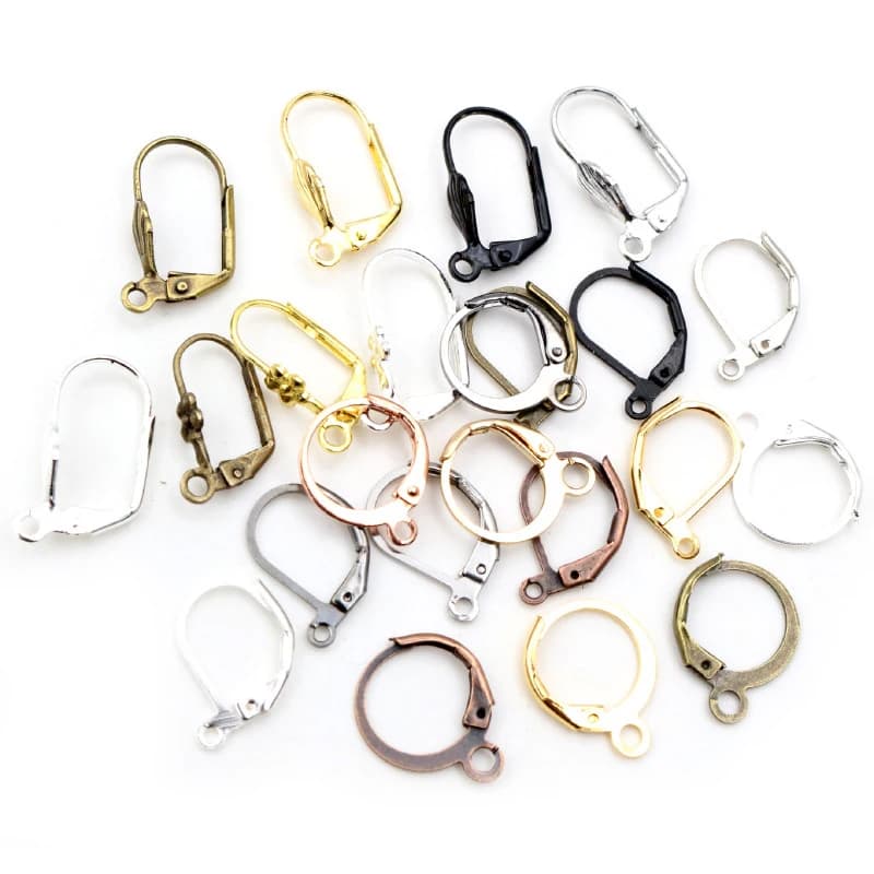 20-50pcs Fashion Bronze Rhodium Gold Silver Plated French Earring Hooks Wire Settings DIY Jewelry Making Findings Accessories