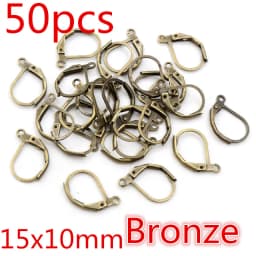 20-50pcs Fashion Bronze Rhodium Gold Silver Plated French Earring Hooks Wire Settings DIY Jewelry Making Findings Accessories