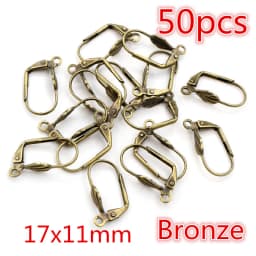 20-50pcs Fashion Bronze Rhodium Gold Silver Plated French Earring Hooks Wire Settings DIY Jewelry Making Findings Accessories