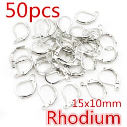 20-50pcs Fashion Bronze Rhodium Gold Silver Plated French Earring Hooks Wire Settings DIY Jewelry Making Findings Accessories