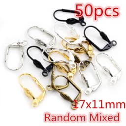 20-50pcs Fashion Bronze Rhodium Gold Silver Plated French Earring Hooks Wire Settings DIY Jewelry Making Findings Accessories