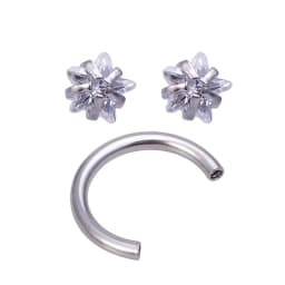 1pc Zircon Eyebrow Piercing Curved Barbell Lip Banana Ring Earrings Cartilage Surgical Steel Ear Stud Tragus Helix Body Jewelry