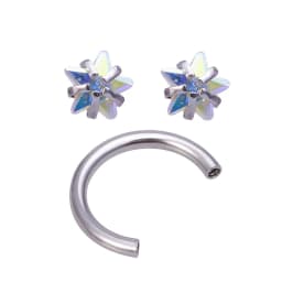 1pc Zircon Eyebrow Piercing Curved Barbell Lip Banana Ring Earrings Cartilage Surgical Steel Ear Stud Tragus Helix Body Jewelry