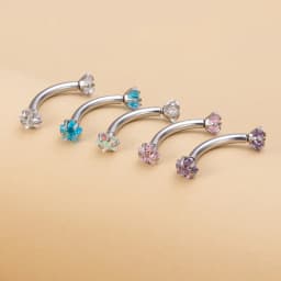 1pc Zircon Eyebrow Piercing Curved Barbell Lip Banana Ring Earrings Cartilage Surgical Steel Ear Stud Tragus Helix Body Jewelry