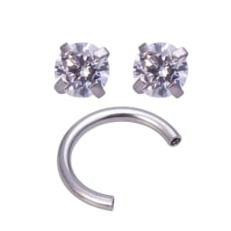 1pc Zircon Eyebrow Piercing Curved Barbell Lip Banana Ring Earrings Cartilage Surgical Steel Ear Stud Tragus Helix Body Jewelry