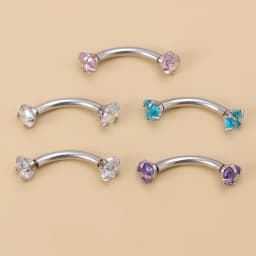1pc Zircon Eyebrow Piercing Curved Barbell Lip Banana Ring Earrings Cartilage Surgical Steel Ear Stud Tragus Helix Body Jewelry