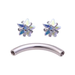 1pc Zircon Eyebrow Piercing Curved Barbell Lip Banana Ring Earrings Cartilage Surgical Steel Ear Stud Tragus Helix Body Jewelry