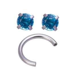 1pc Zircon Eyebrow Piercing Curved Barbell Lip Banana Ring Earrings Cartilage Surgical Steel Ear Stud Tragus Helix Body Jewelry