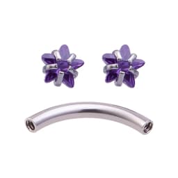 1pc Zircon Eyebrow Piercing Curved Barbell Lip Banana Ring Earrings Cartilage Surgical Steel Ear Stud Tragus Helix Body Jewelry