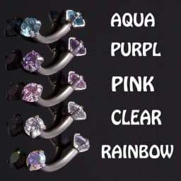 1pc Zircon Eyebrow Piercing Curved Barbell Lip Banana Ring Earrings Cartilage Surgical Steel Ear Stud Tragus Helix Body Jewelry