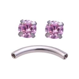 1pc Zircon Eyebrow Piercing Curved Barbell Lip Banana Ring Earrings Cartilage Surgical Steel Ear Stud Tragus Helix Body Jewelry