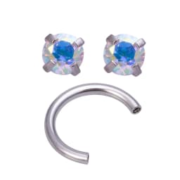 1pc Zircon Eyebrow Piercing Curved Barbell Lip Banana Ring Earrings Cartilage Surgical Steel Ear Stud Tragus Helix Body Jewelry