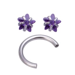 1pc Zircon Eyebrow Piercing Curved Barbell Lip Banana Ring Earrings Cartilage Surgical Steel Ear Stud Tragus Helix Body Jewelry