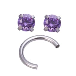 1pc Zircon Eyebrow Piercing Curved Barbell Lip Banana Ring Earrings Cartilage Surgical Steel Ear Stud Tragus Helix Body Jewelry