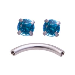1pc Zircon Eyebrow Piercing Curved Barbell Lip Banana Ring Earrings Cartilage Surgical Steel Ear Stud Tragus Helix Body Jewelry